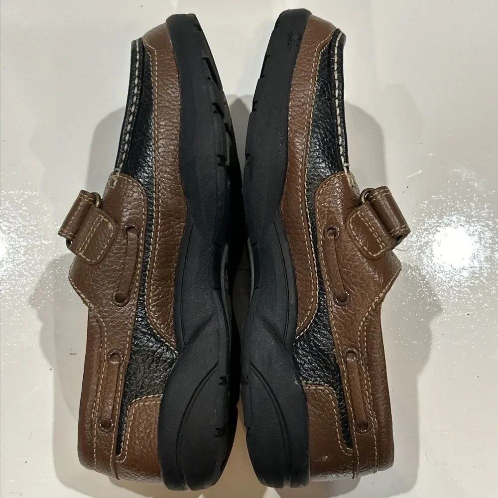 Dr Comfort Shoes 9 Wide Mike Casual Loafer Brown & Black Leather Diabetic Ortho